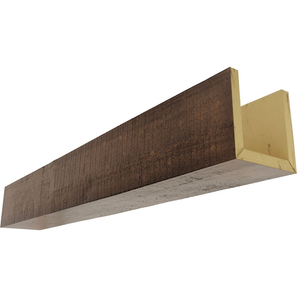 Ekena Millwork 3-Sided (U-beam) Rough Cedar Endurathane Faux Wood Ceiling Beam, Premium Aged, 4"W x 8"H x 20'L BMRC3C0040X080X240ZD - main